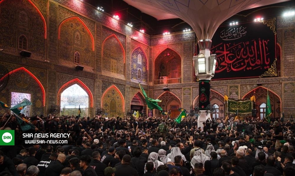 حرم مطهر حضرت علی (ع) در سالروز وفات پیامبر اکرم (ص) + تصاویر
