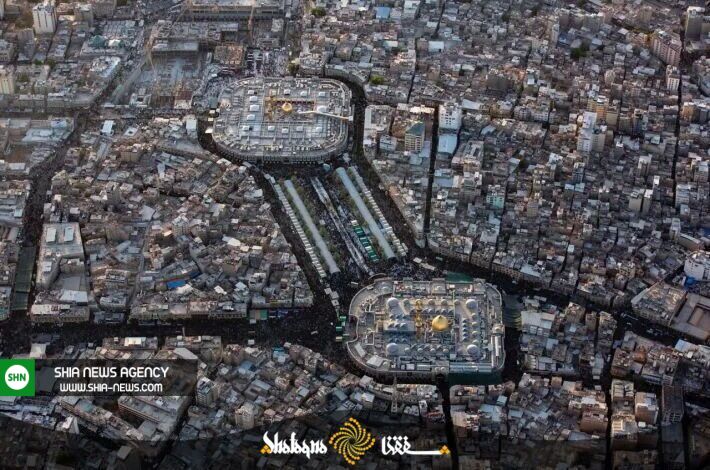 تصاویر هوایی از عظمت راهپیمایی زائران اربعین در کربلای معلی