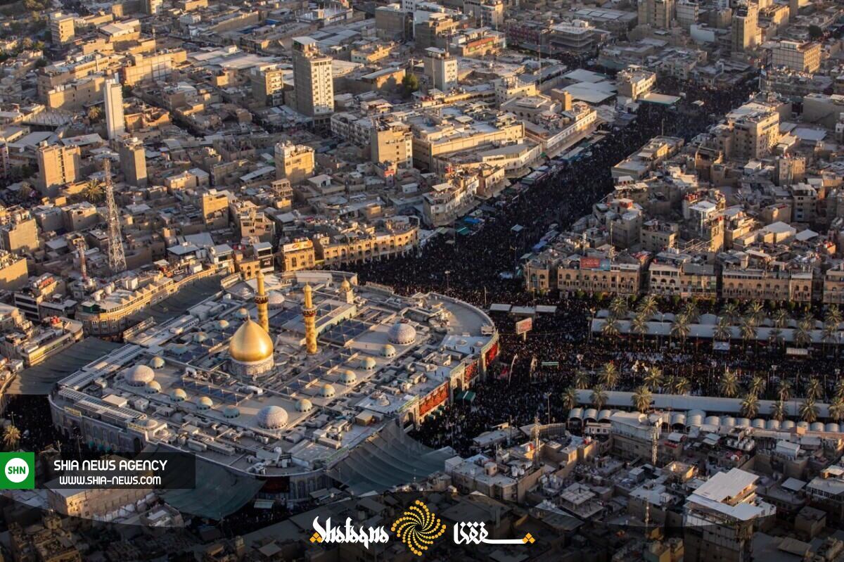 تصاویر هوایی از عظمت راهپیمایی زائران اربعین در کربلای معلی