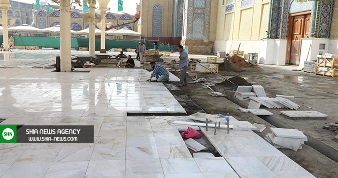 سنگفرش باب المراد حرم امامین جوادین (ع) تعویض شد +عکس سنگفرش باب المراد حرم امامین جوادین (ع) تعویض شد +عکس