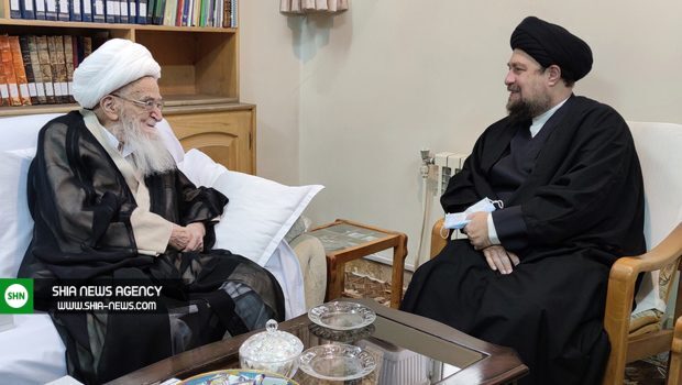 سید حسن خمینی با آیت الله صافی گلپایگانی دیدار کرد + تصاویر سید حسن خمینی با آیت الله صافی گلپایگانی دیدار کرد + تصاویر