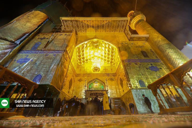 تصاویر زیبا از بارش باران در حرم مطهر امیرالمومنین(ع)