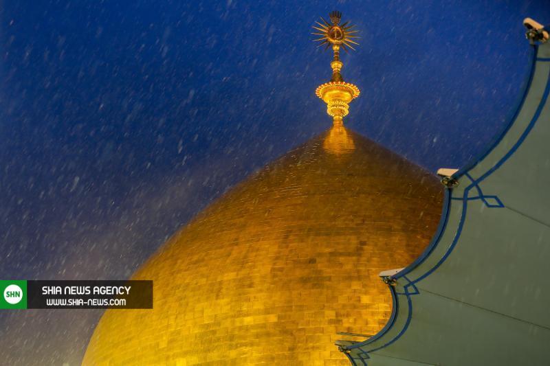 تصاویر زیبا از بارش باران در حرم مطهر امیرالمومنین(ع)