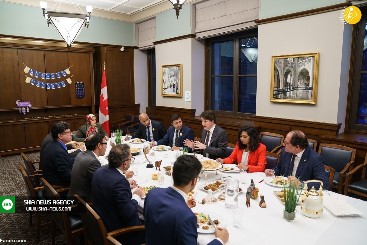 تصویر/ نخست وزیر کانادا بر سر سفره افطار مسلمانان