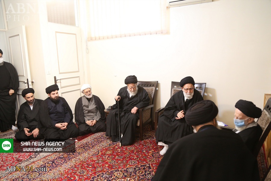 تصاویری از حضور آیت الله شبیری زنجانی در بیت مرحوم آیت الله علوی گرگانی