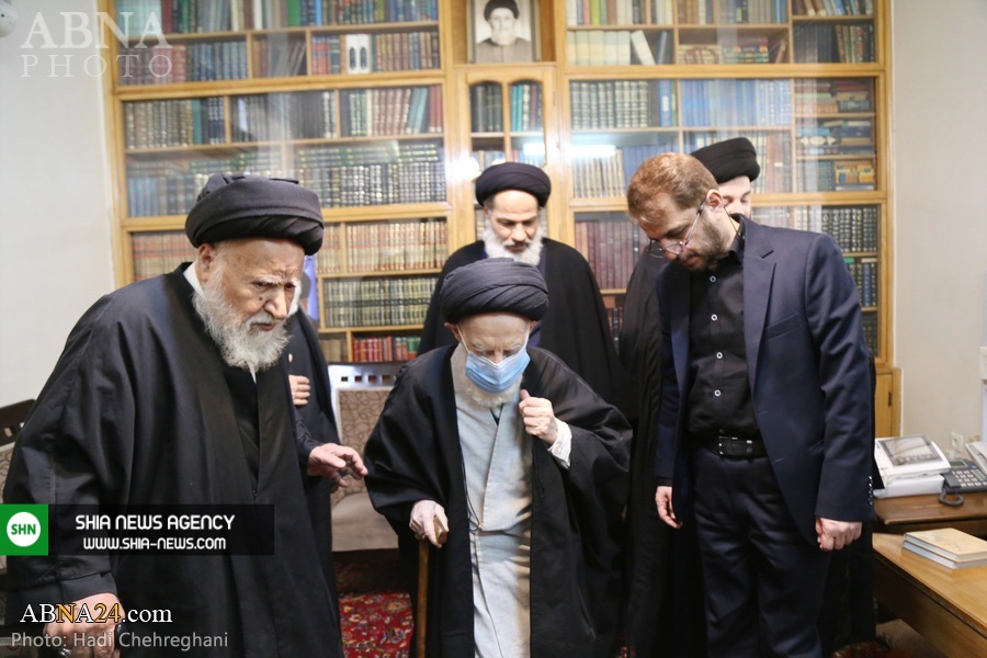 تصاویری از حضور آیت الله شبیری زنجانی در بیت مرحوم آیت الله علوی گرگانی