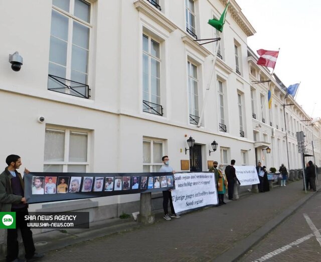 اعتراض مقابل سفارت عربستان در هلند در واکنش به اعدام ۸۱ نفر