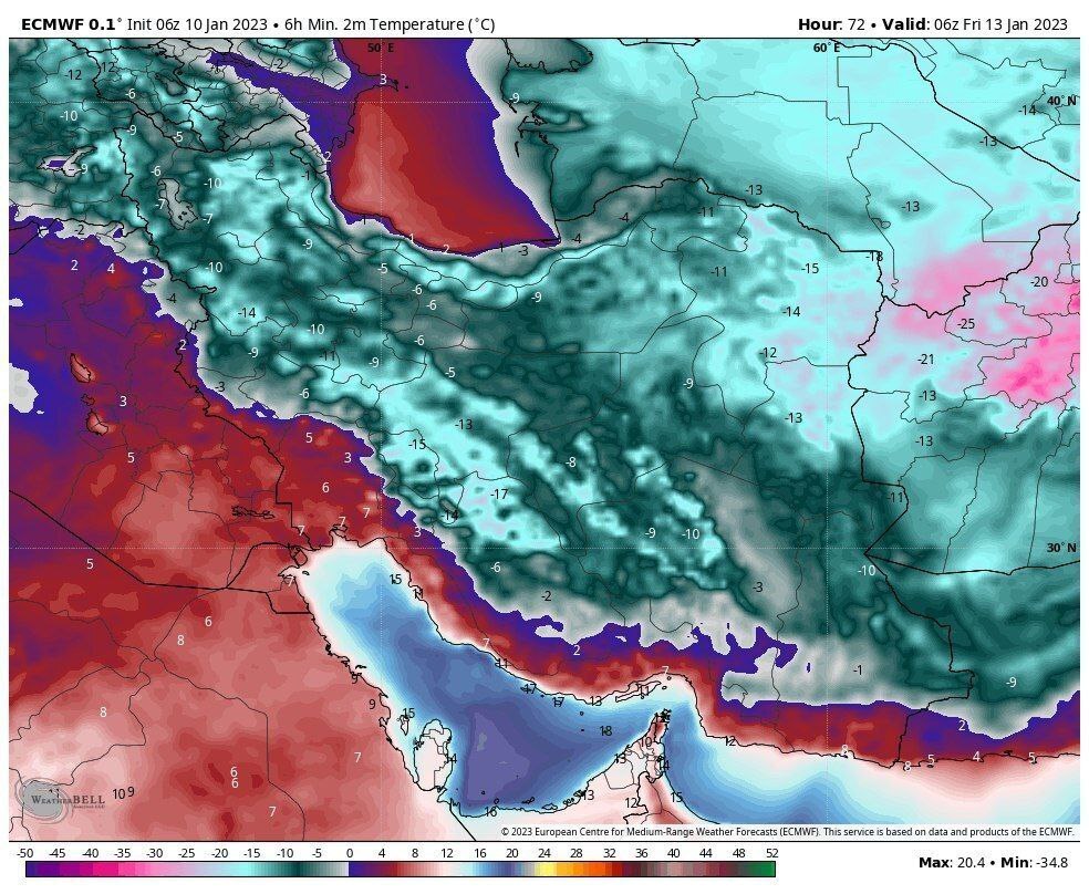 یخ‌زدن ۹۰ درصد خاک ایران!+ تصویر