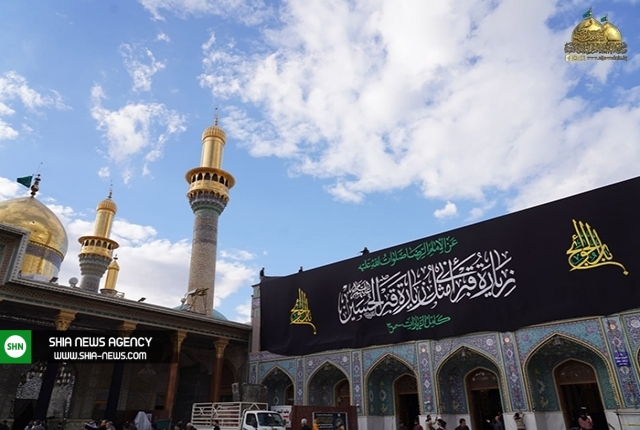 اهتزاز پرچم‌ سیاه بر گنبد امامین کاظمین(ع)+ تصویر