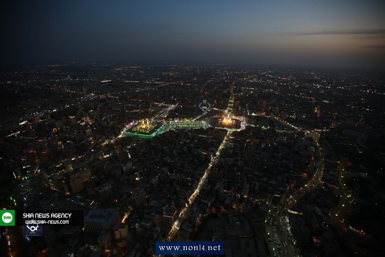 تصاویر هوایی از کربلای معلی در آستانه نیمه شعبان تصاویر هوایی از کربلای معلی در آستانه نیمه شعبان