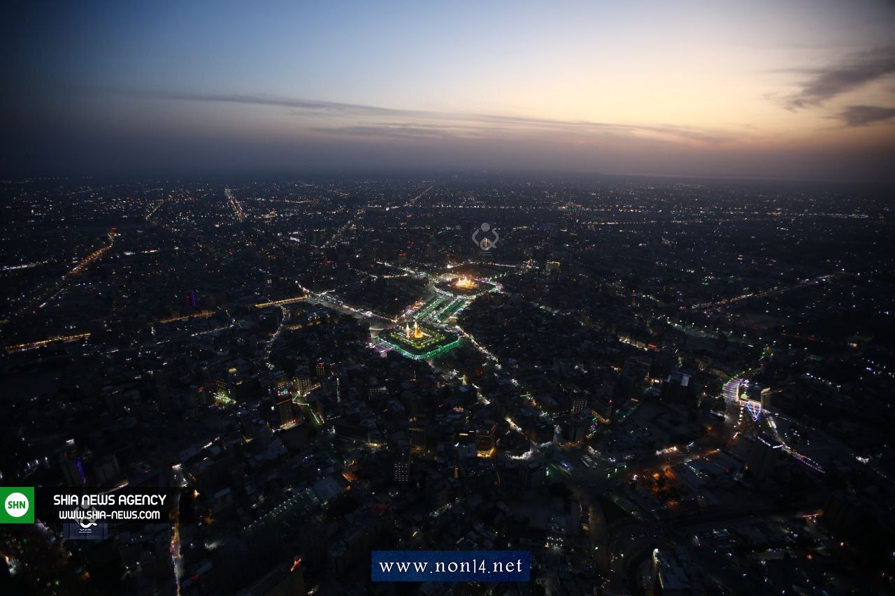 تصاویر هوایی از کربلای معلی در آستانه نیمه شعبان تصاویر هوایی از کربلای معلی در آستانه نیمه شعبان
