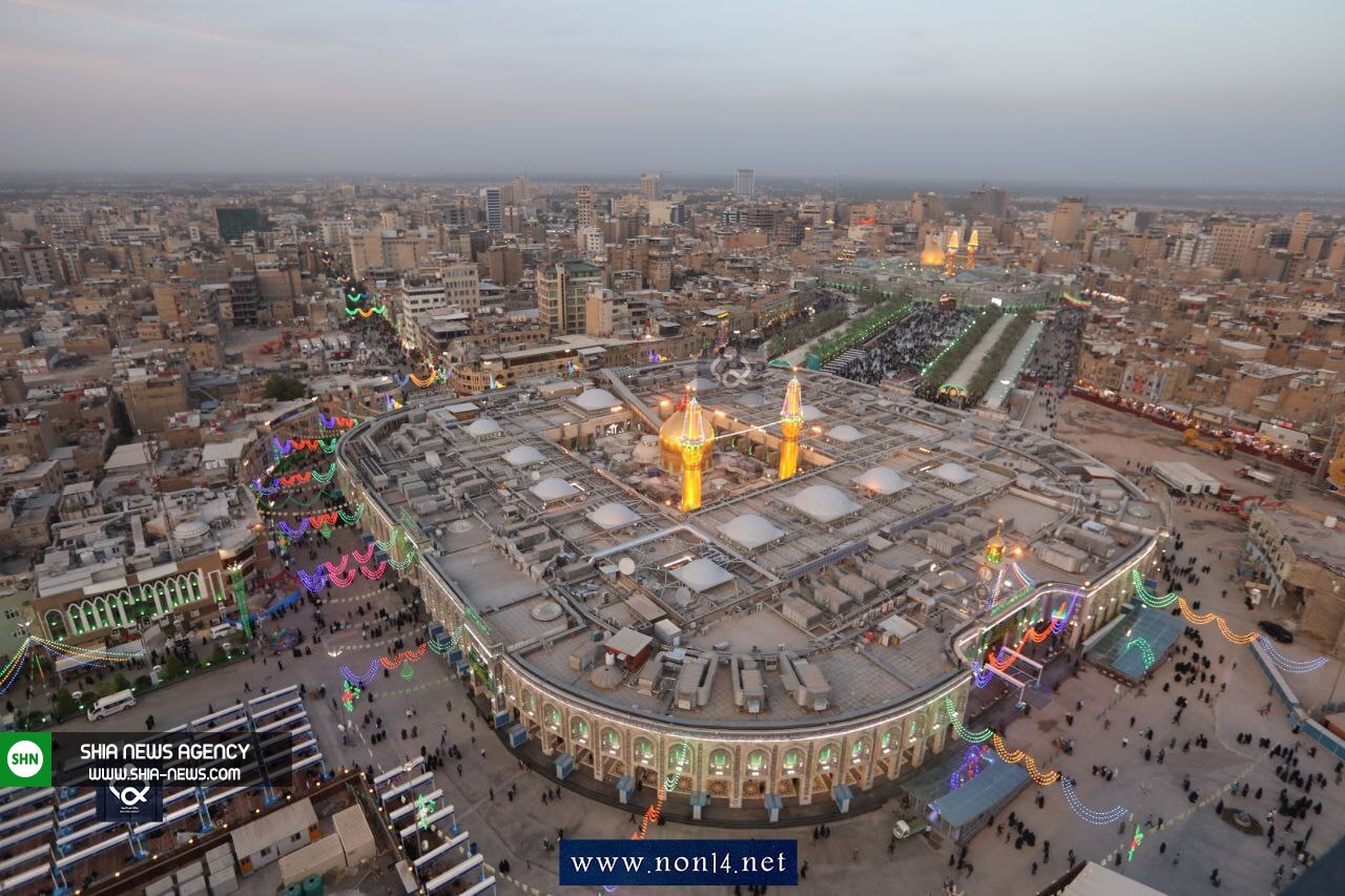 تصاویر هوایی از کربلای معلی در آستانه نیمه شعبان تصاویر هوایی از کربلای معلی در آستانه نیمه شعبان
