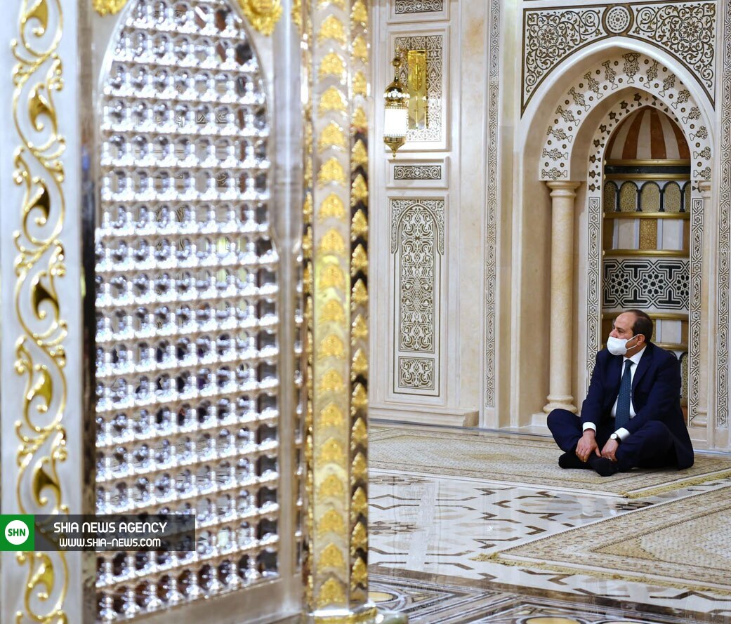 حضور عبدالفتاح السیسی در مسجد رأس الحسین+ تصاویر