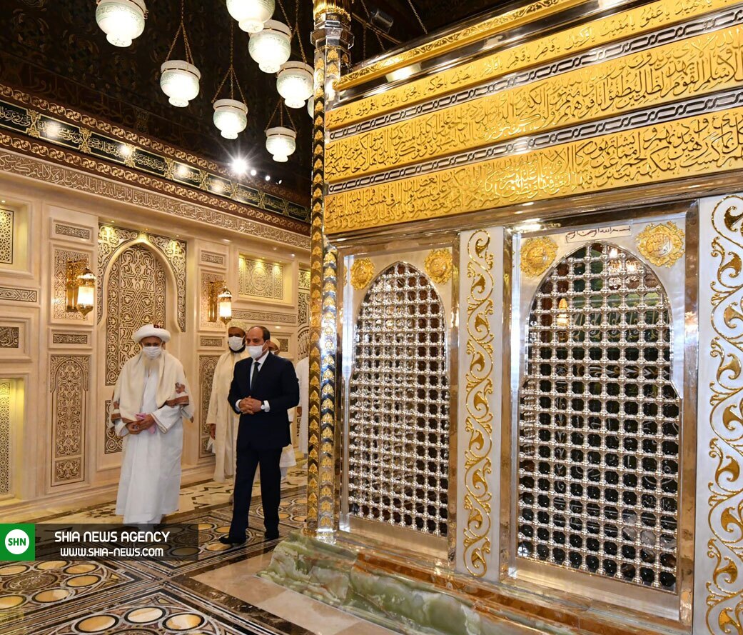 حضور عبدالفتاح السیسی در مسجد رأس الحسین+ تصاویر