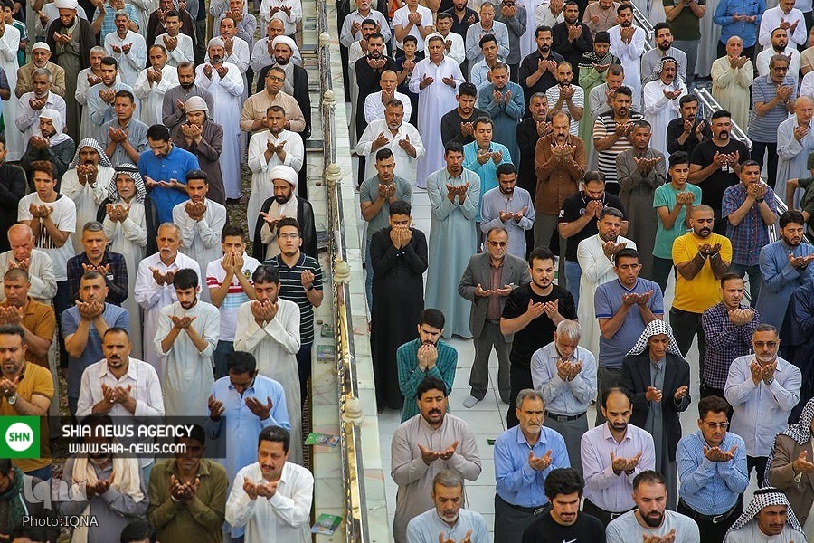 تصاویر/ نماز باشکوه عید فطر در حرم امیرالمؤمنین(ع)