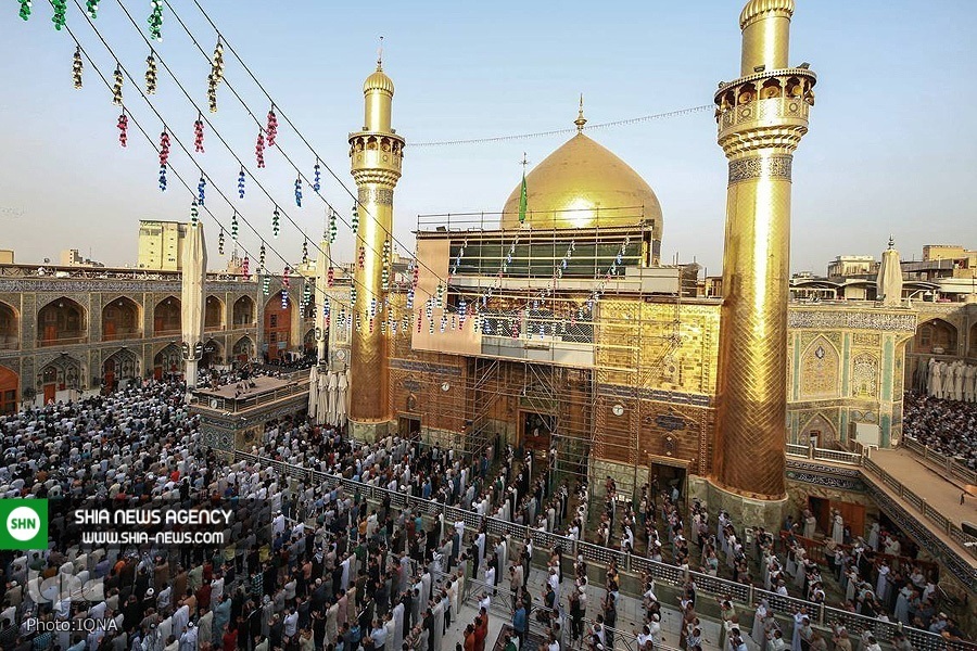 تصاویر/ نماز باشکوه عید فطر در حرم امیرالمؤمنین(ع)