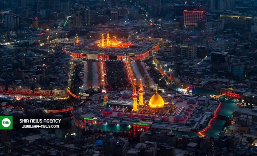 تصاویر هوایی از کربلا در شب عاشورای حسینی