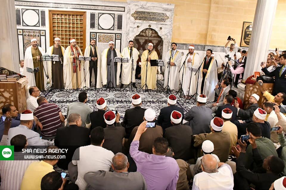 تصاویر/ مراسم ابتهال خوانی در مسجد امام حسین (ع) در مصر