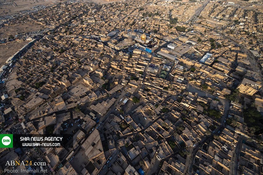 تصاویر هوایی از حرم امامین عسکریین(ع) در شهر سامراء