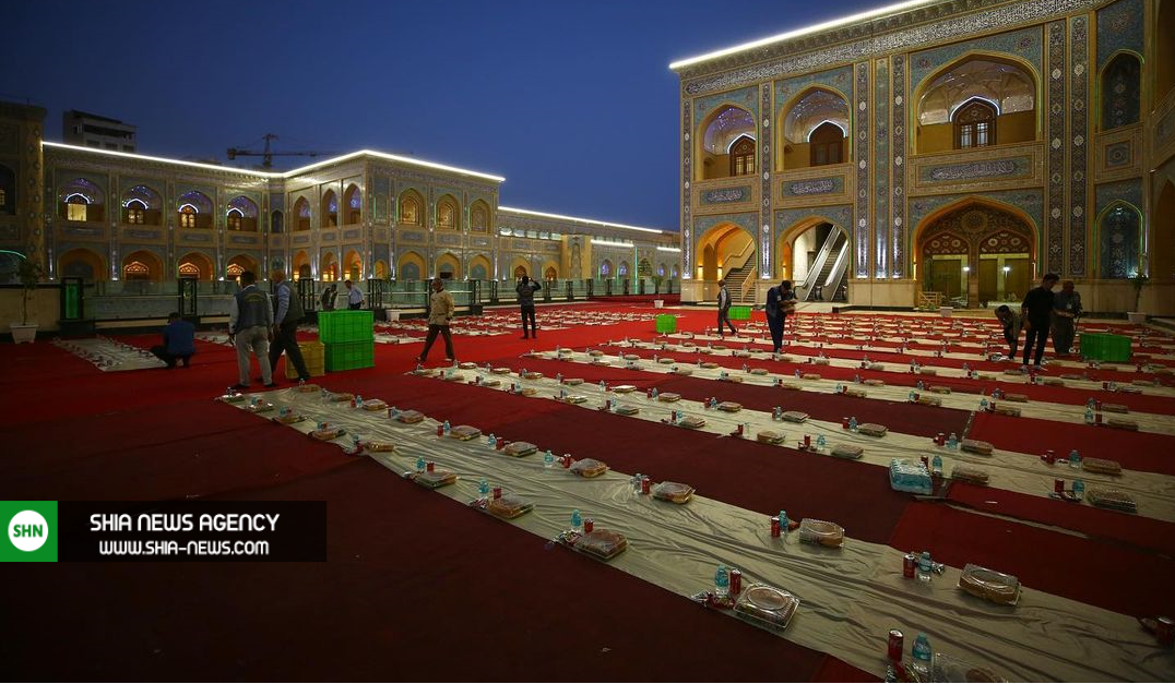 سفره 5 هزار نفری در حرم امام علی(ع) همزمان با میلاد پیامبر(ص)+تصاویر