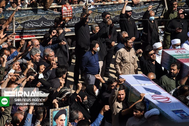 خاکسپاری پیکر شهدای حادثه تروریستی شیراز در زادگاهشان + تصاویر