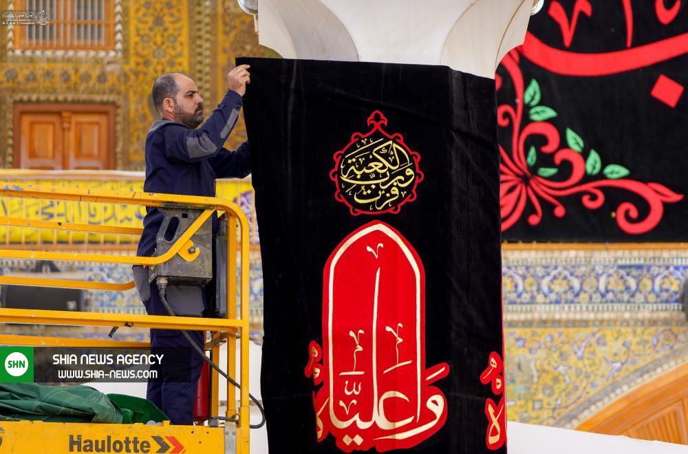 اهتزاز پرچم «فزت و رب الکعبه» در حرم امیرالمومنین(ع)+ تصاویر