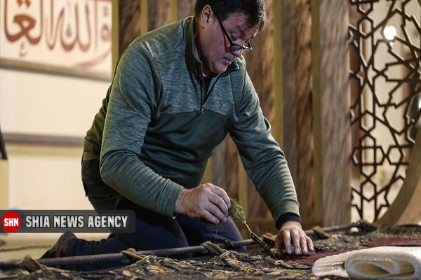 مرمت پرده تاریخی کعبه در شهر بورسای ترکیه+ تصاویر