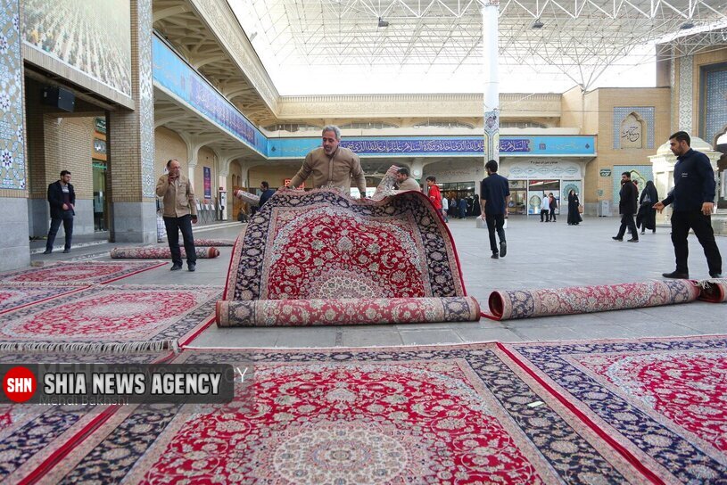 برپایی سفره افطار در حرم حضرت معصومه«س» (عکس)