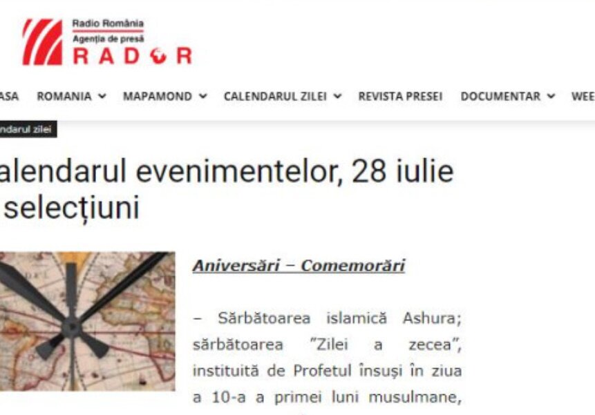 عاشورا یکی از مهم‌ترین رویدادهای ماه گذشته در خبرگزاری رومانیایی