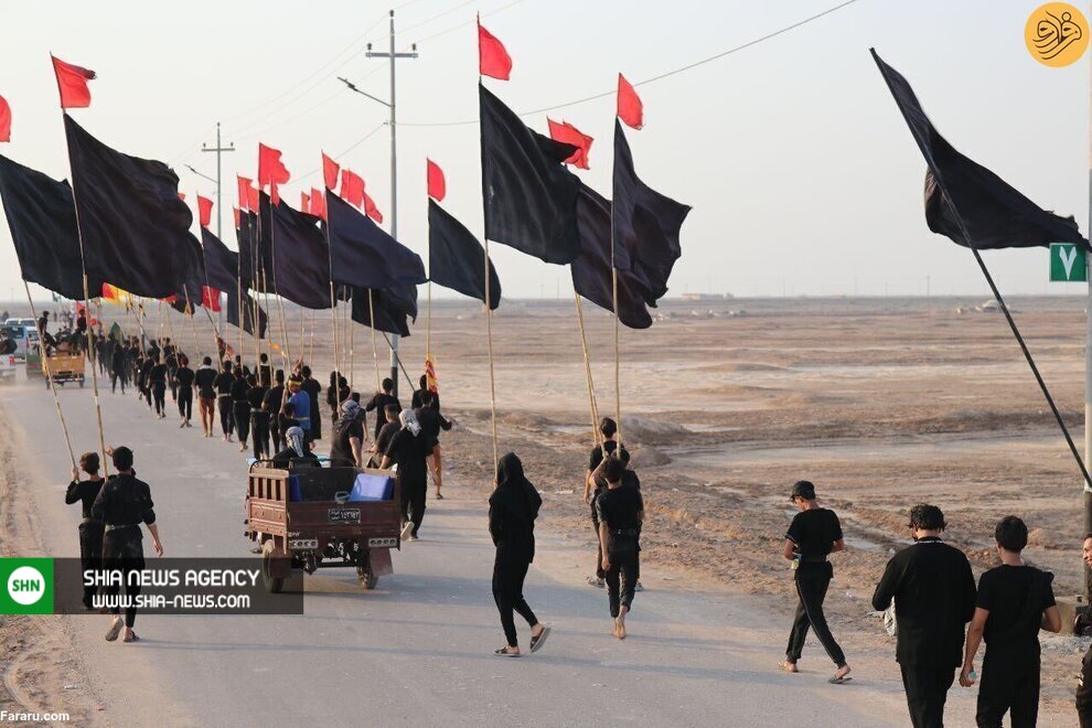 تصاویر زائران پیاده اربعین اهالی رأس البیشه