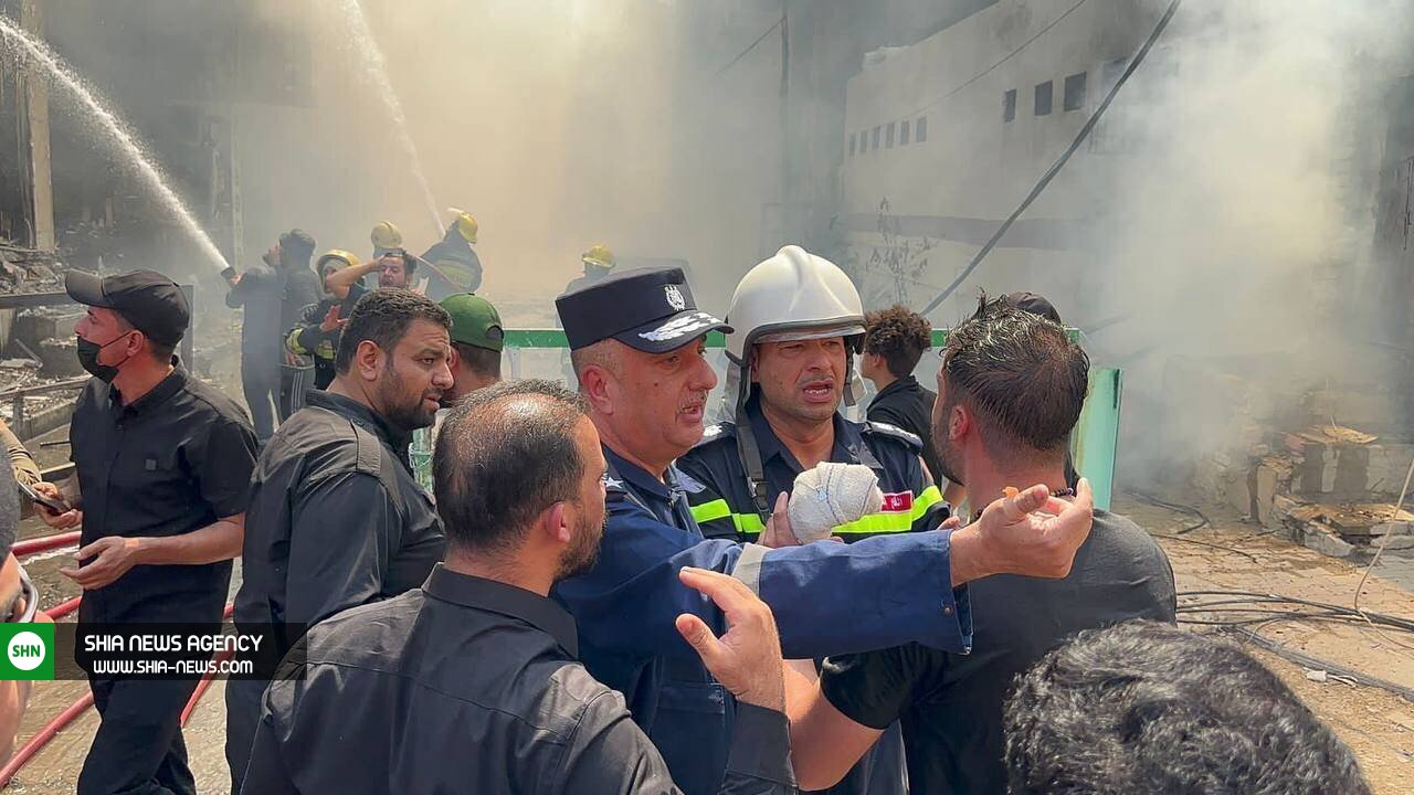 تصاویر/ آتش سوزی در هتل زائران ایرانی در نجف