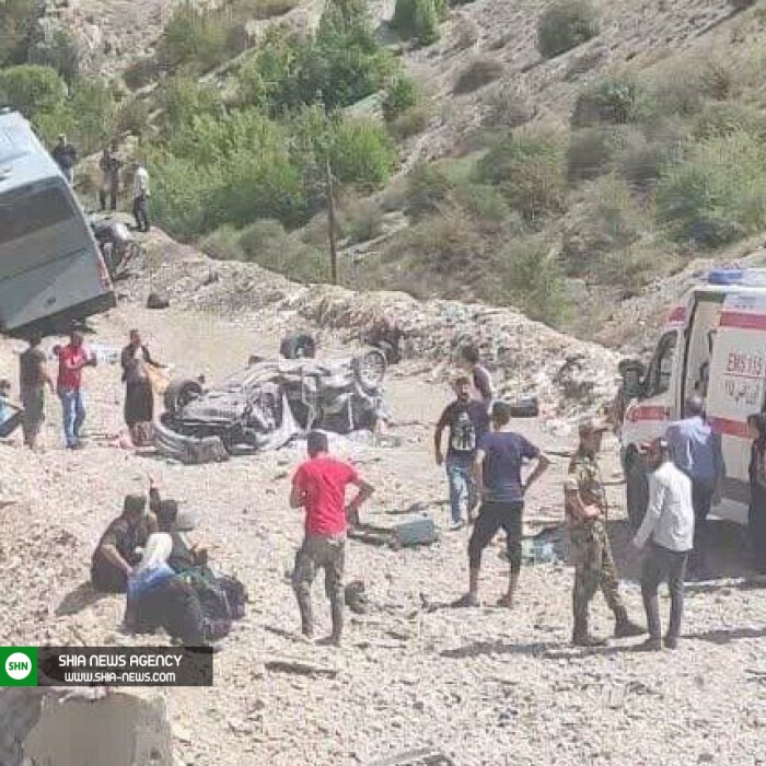 تصادف هولناک اتوبوس مسافربری با ۸ خودرو سواری تصادف هولناک اتوبوس مسافربری با ۸ خودرو سواری