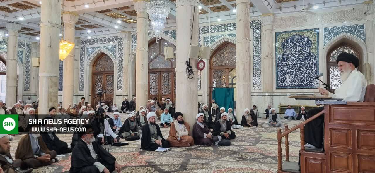 تصاویری از آغاز درس خارج فقه آیت الله علوی بروجردی در مسجد اعظم