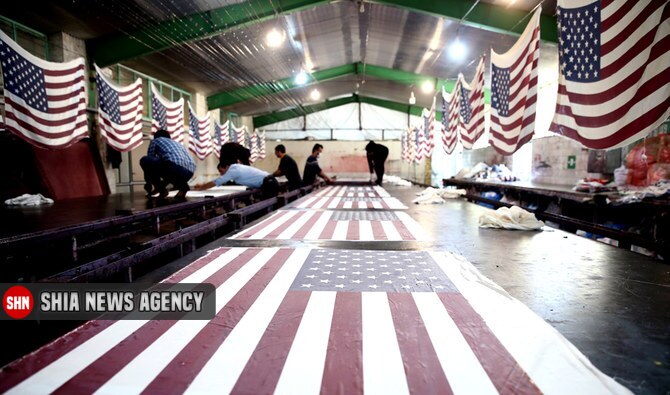 تصویر/ کارخانه تولید پرچم آمریکا در ایران