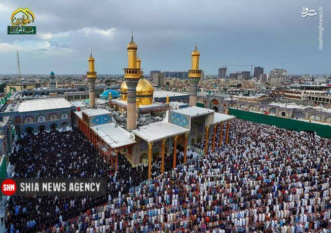 تصاویری از اقامه نماز عید فطر در حرمین کاظمین بغداد تصاویری از اقامه نماز عید فطر در حرمین کاظمین بغداد