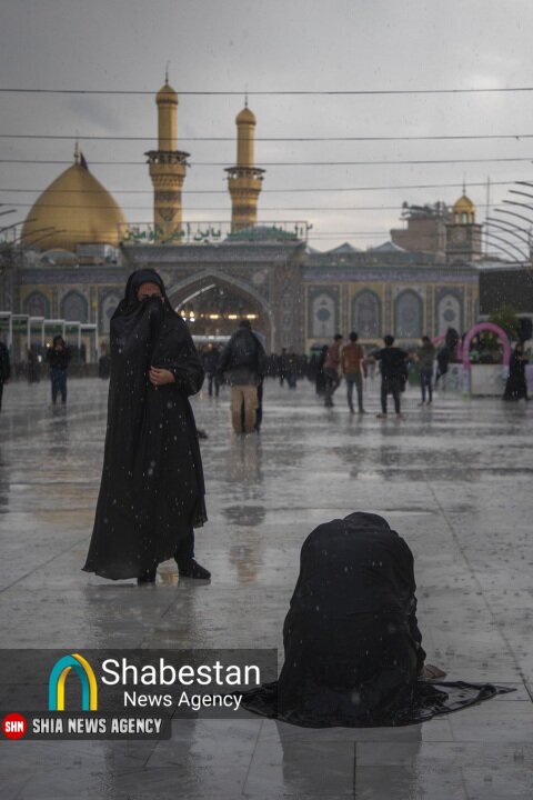حال و هوای بارانی در آستان مقدس حضرت عباس(ع)
