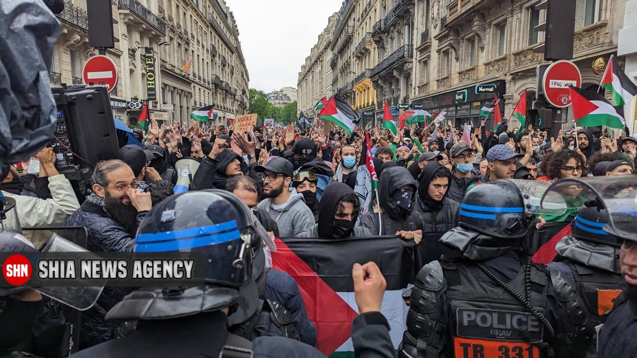 تصاویر | تظاهرات مردم پاریس در اعتراض به نسل‌کشی در غزه