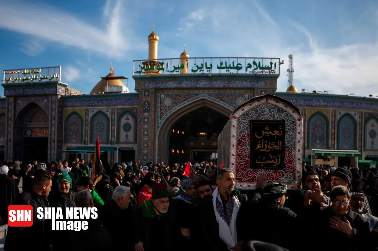 تشییع پیکر نمادین حضرت زینب (س) در کربلای معلی