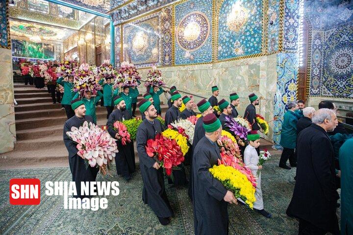 گل‌آرایی حرم امام حسین (ع) در آستانه سوم شعبان