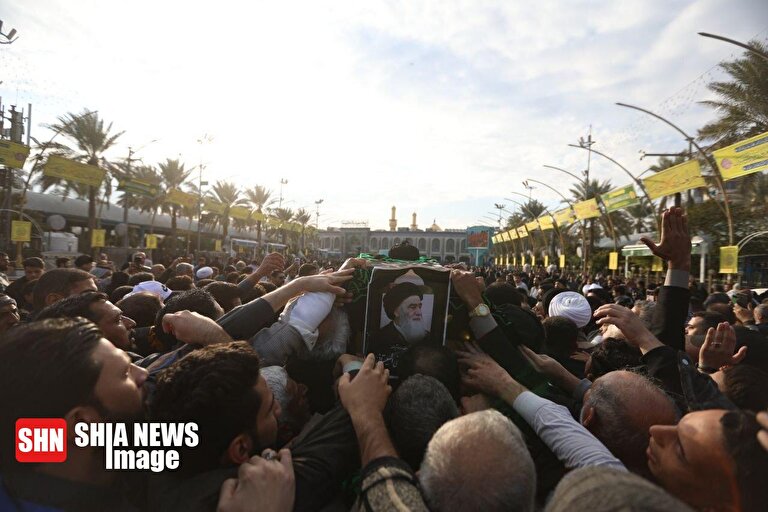 تصاویر | تشییع پیکر آیت‌الله سیدهادی سیستانی در حرم امام حسین(ع)