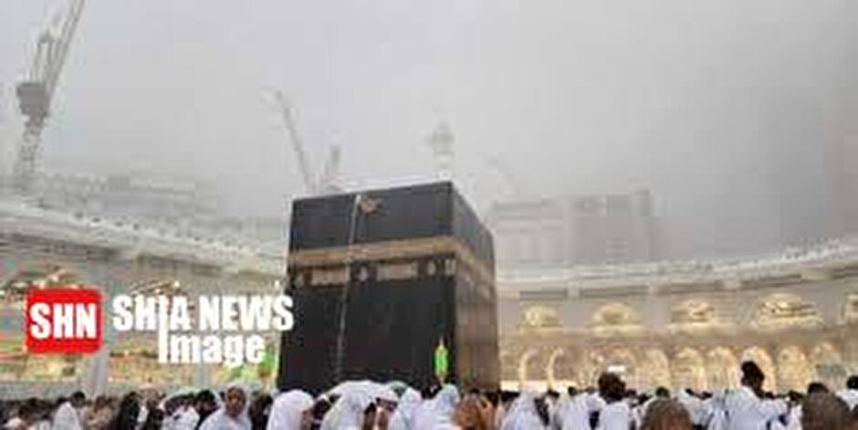 شب اول ماه شعبان مسجدالحرام بارانی شد
