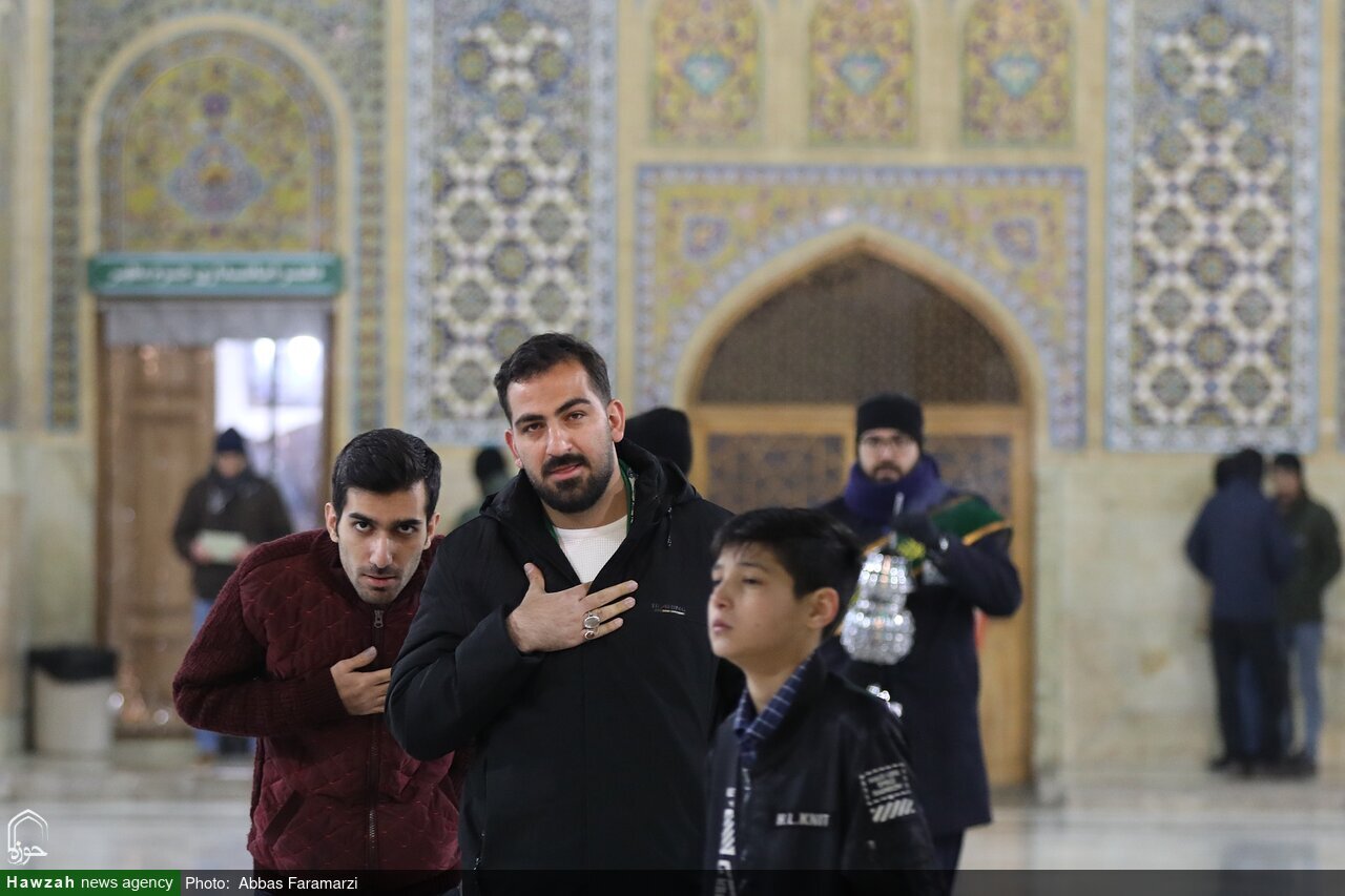 هوای برفی قم در شب میلاد حضرت عباس (ع)