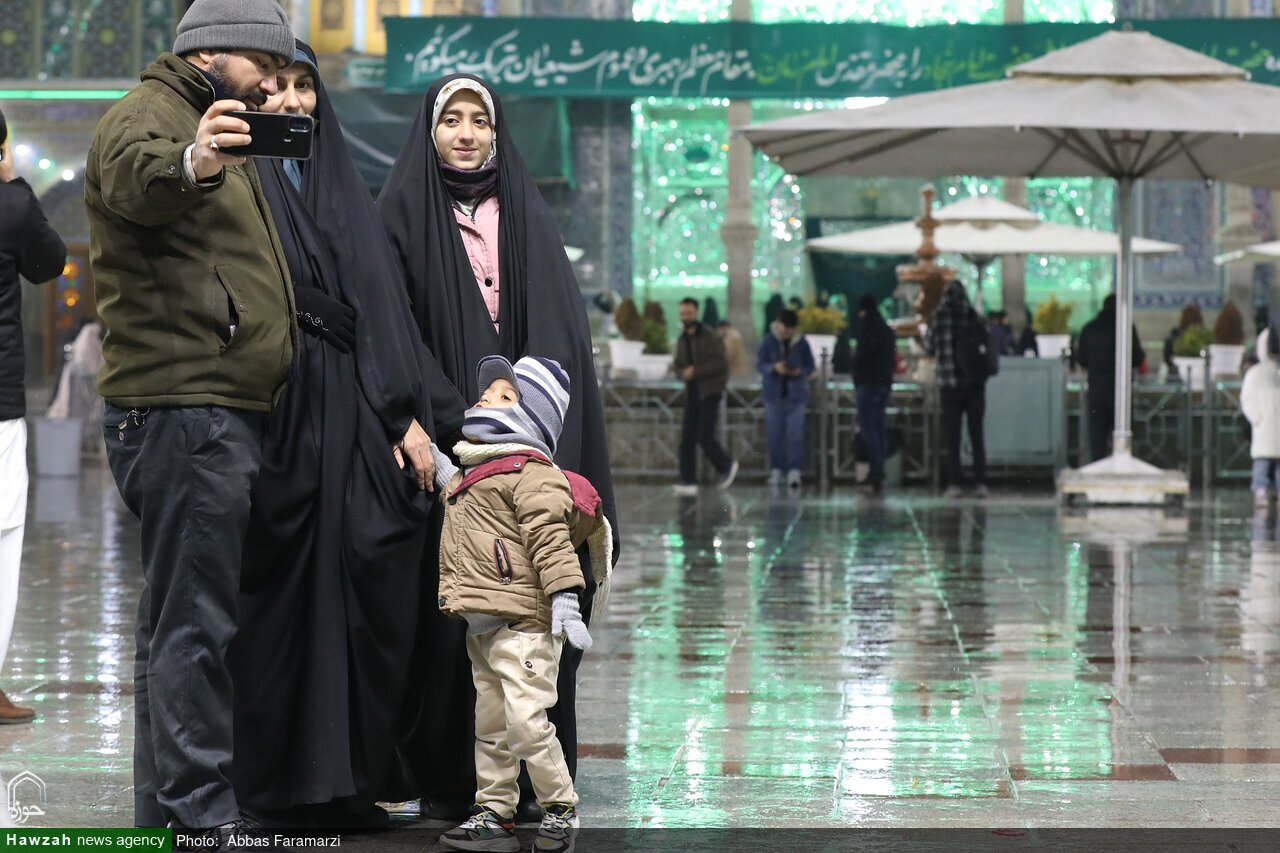 هوای برفی قم در شب میلاد حضرت عباس (ع)