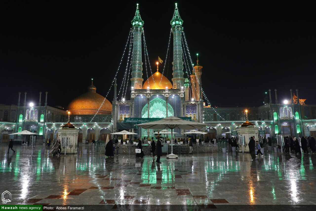 هوای برفی قم در شب میلاد حضرت عباس (ع)