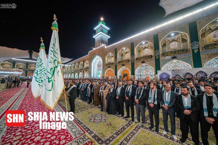 تاج طلایی ضریح منور حضرت امیرالمومنین (ع) رونمایی شد