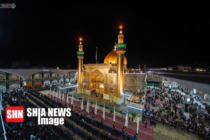 تاج طلایی ضریح منور حضرت امیرالمومنین (ع) رونمایی شد