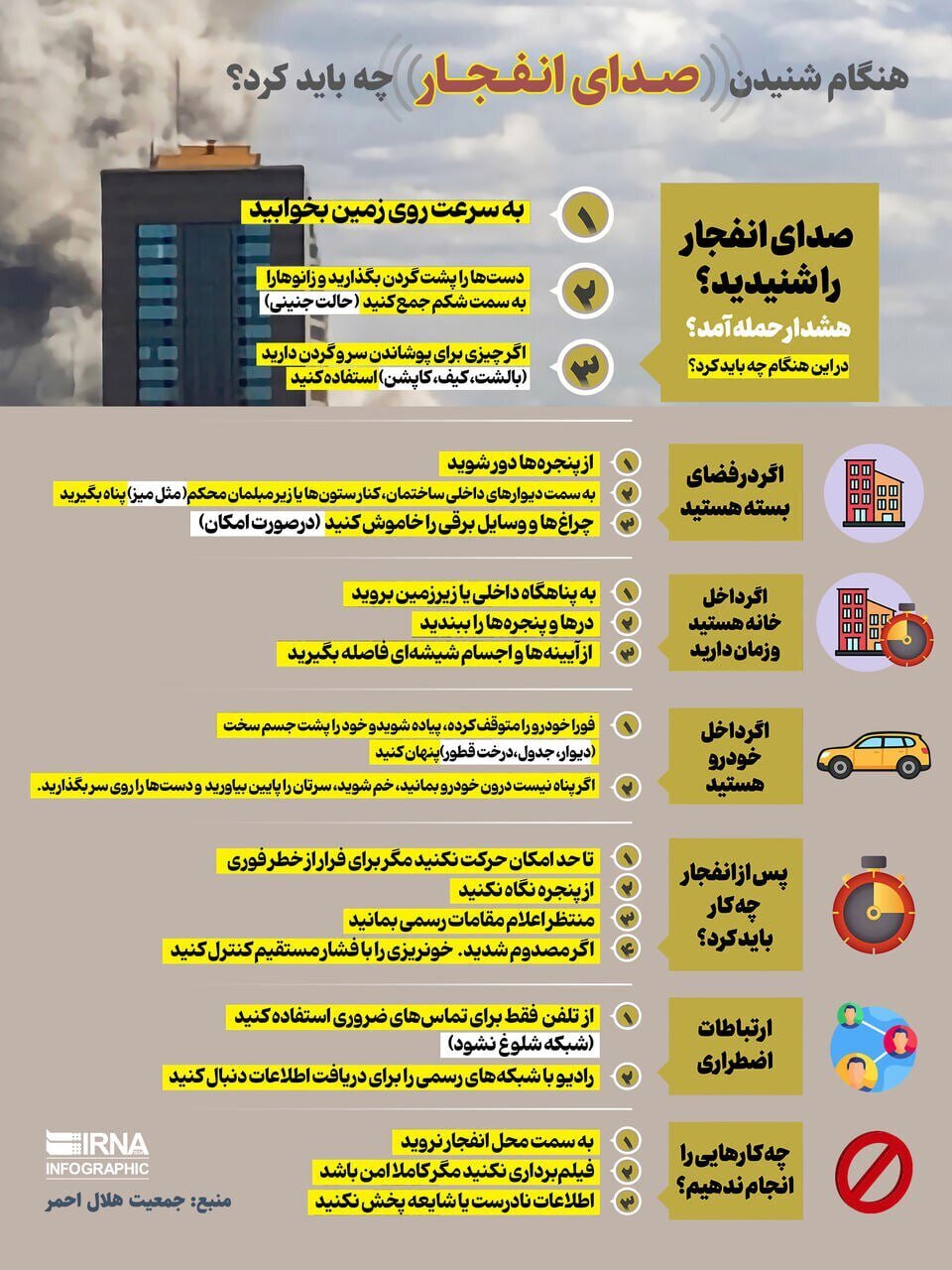 راهنمای فوری برای حفظ جان هنگام حمله هوایی راهنمای فوری برای حفظ جان هنگام حمله هوایی