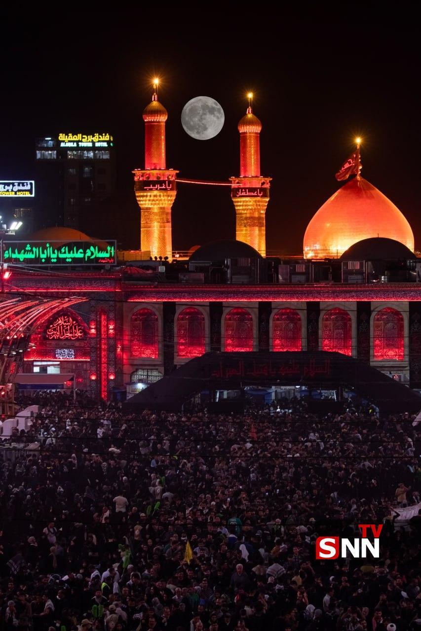 تصاویری زیبا از ماه کامل بر فراز آسمان حرم امام حسین (ع) تصاویری زیبا از ماه کامل بر فراز آسمان حرم امام حسین (ع)