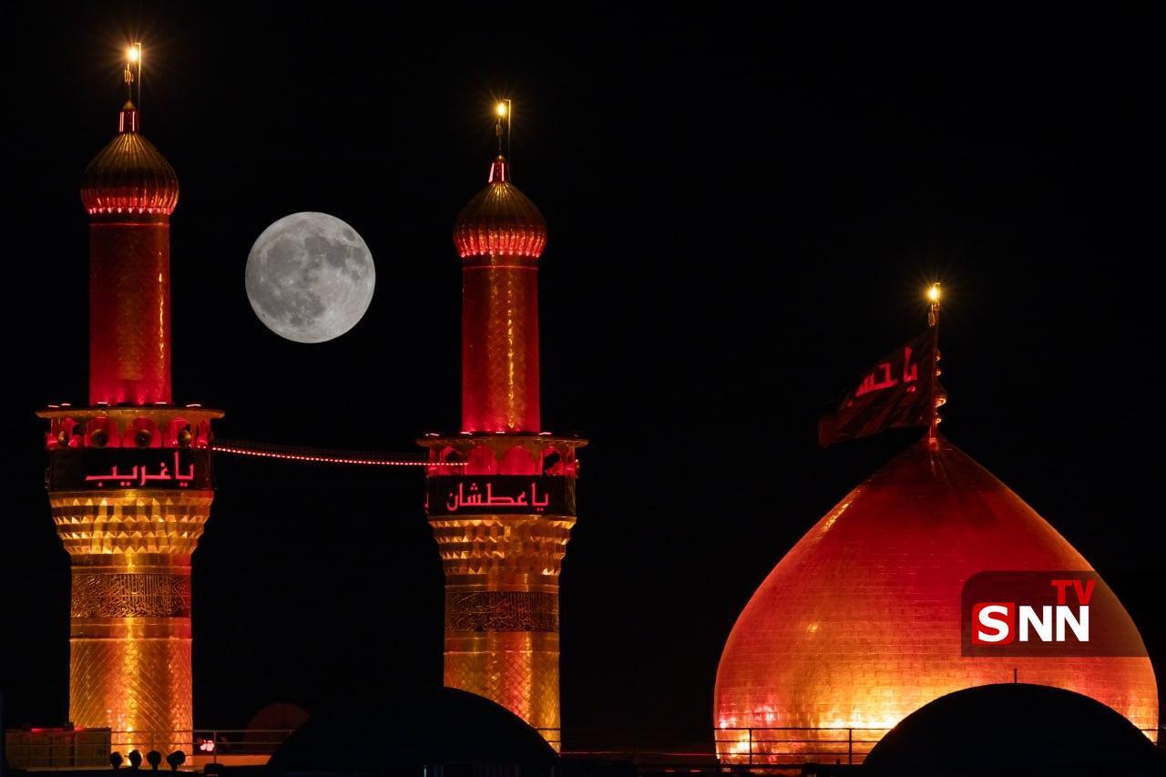تصاویری زیبا از ماه کامل بر فراز آسمان حرم امام حسین (ع) تصاویری زیبا از ماه کامل بر فراز آسمان حرم امام حسین (ع)