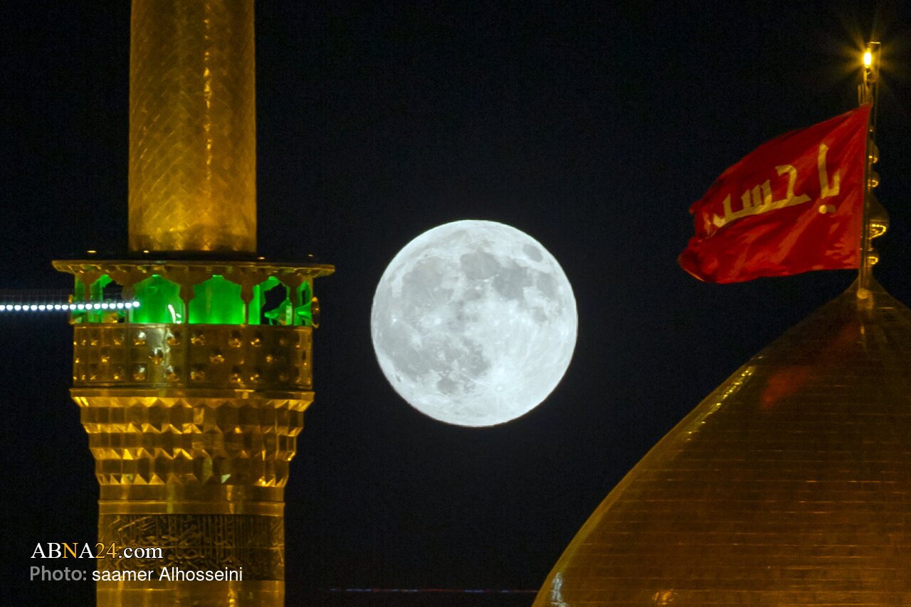 تصاویر شگفت‌انگیز از در آسمان کربلای معلی